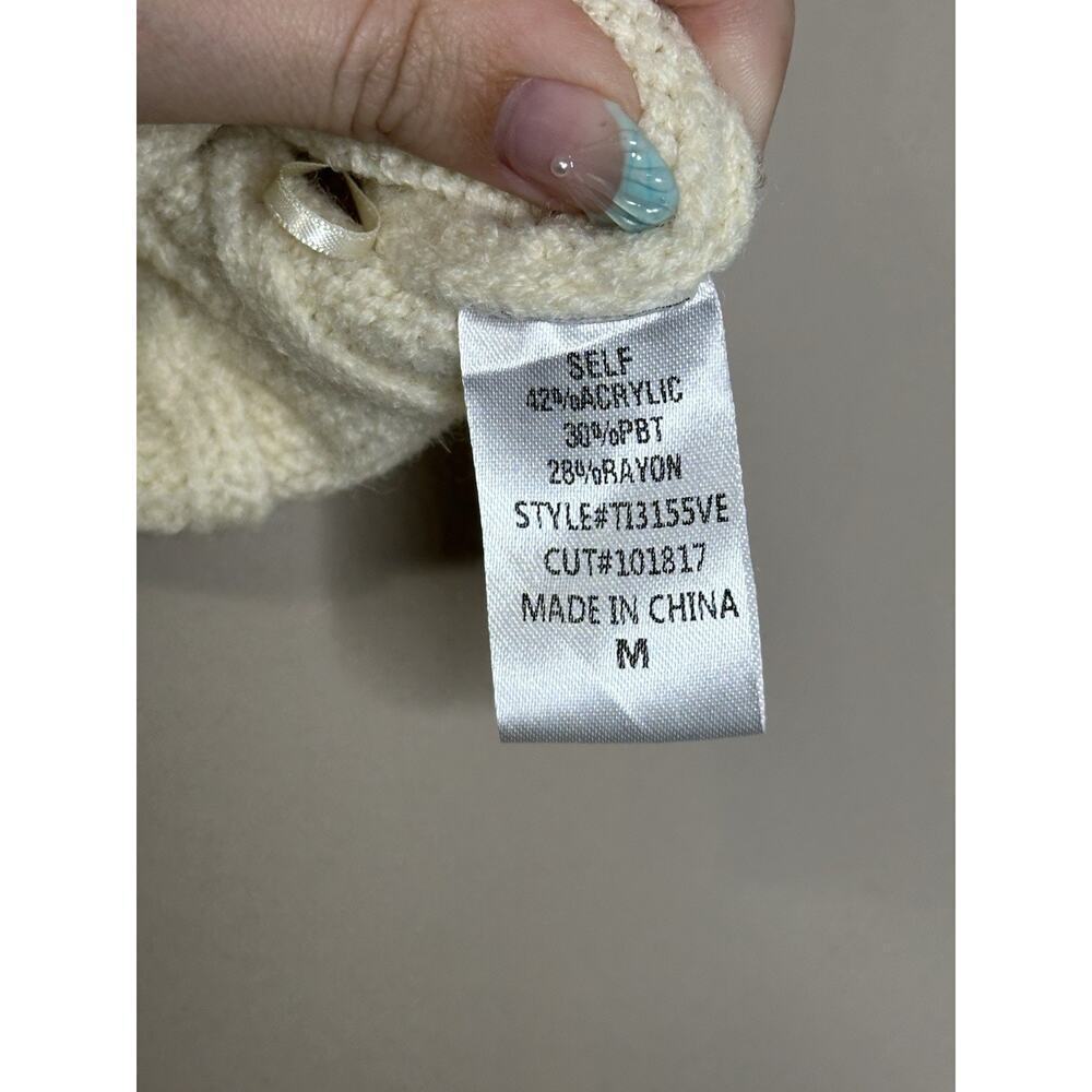 NWT Women’s Vestique Cropped Cable Knit Ivory Floral Bow Tank Top Y2K Sz Medium - Picture 8 of 8